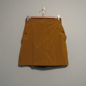 Athleta Vienna Athletic Skort Skirt in Gold Sz 6 Pockets Travel Outdoor